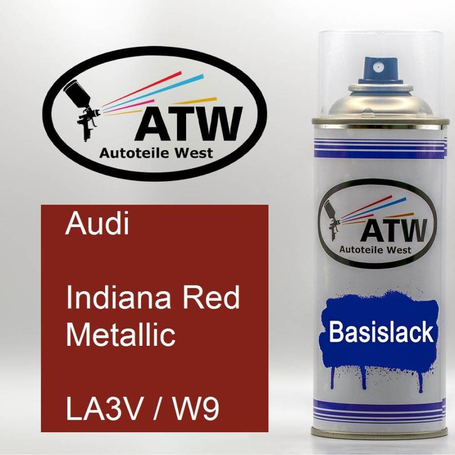 Audi, Indiana Red Metallic, LA3V / W9: 400ml Sprühdose, von ATW Autoteile West.